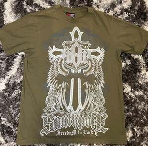 Vintage Y2K Southpole Freedom to Live Graphic T-Shirt Olive Green Size M